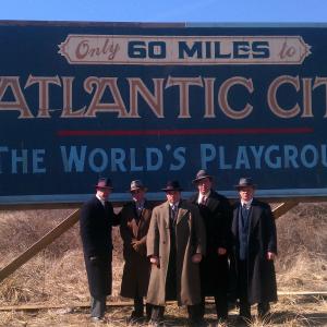 Rocco Parente Jr shown center with the Rosetti Crew on day one of filming the first episode of Boardwalk Empire season three