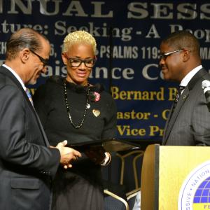 Brook with PNBC President Dr Carroll A Baltimore denominational home of Dr King Brook receives 2013 Highest Award  Humanitarian for her work in combating Modern Day Slavery