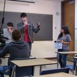 Chase directing his first short film Left Behind