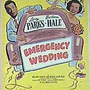 Barbara Hale and Larry Parks in Emergency Wedding (1950)