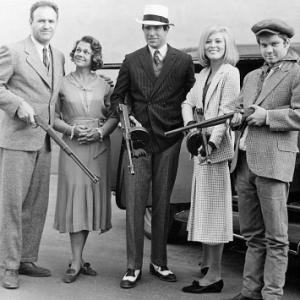 Gene Hackman Warren Beatty Faye Dunaway Estelle Parsons and Michael J Pollard in Bonnie and Clyde 1967