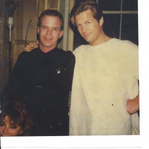Richard Partlow and Jeff Bridges on set of Jagged Edge Circa 1985