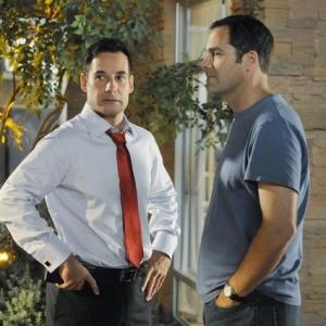 Still of Adrian Pasdar and Andy Buckley in The Lying Game (2011)