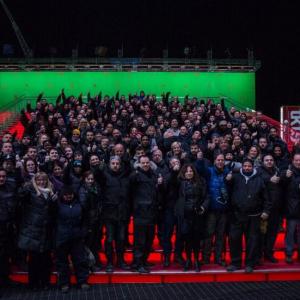 Entire cast and crew of The Amazing Spiderman 2 with Garry Pastore tribute to Roger Ebert