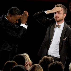 Giancarlo Esposito and Aaron Paul at event of The 64th Primetime Emmy Awards (2012)