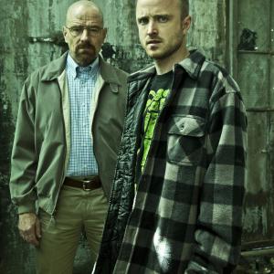 Still of Bryan Cranston and Aaron Paul in Brestantis blogis: Live Free or Die (2012)