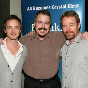 Bryan Cranston Vince Gilligan and Aaron Paul at event of Brestantis blogis 2008