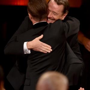 Bryan Cranston and Aaron Paul at event of The 66th Primetime Emmy Awards 2014