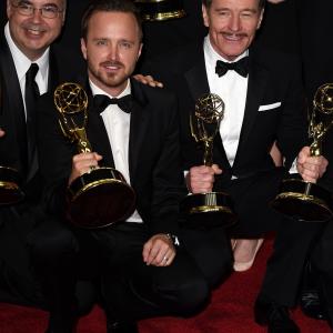 Bryan Cranston and Aaron Paul at event of The 66th Primetime Emmy Awards (2014)