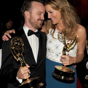 Anna Gunn and Aaron Paul at event of The 66th Primetime Emmy Awards (2014)