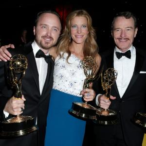 Bryan Cranston Anna Gunn and Aaron Paul at event of The 66th Primetime Emmy Awards 2014