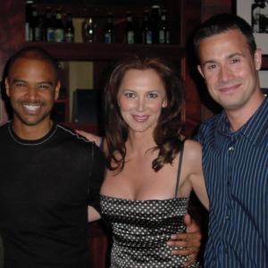 With Leslie Gibb and Freddie Prince Jr. on the set of television pilot, 
