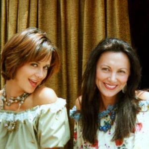 Natasha Pavlovich with Catherine Bell on the set of JAG filming the episode Gypsy Eyes