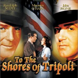 Maureen O'Hara, Randolph Scott and John Payne in To the Shores of Tripoli (1942)