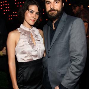 Mizuo Peck and Jeff Shagawat at the Poliwood After Party