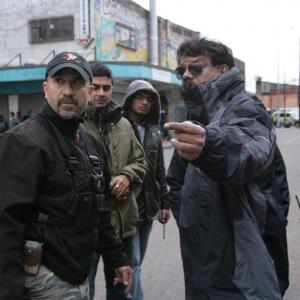 On Location in Glasgow discussing the Chase sequence with Director Priyadarshan on the Bollywood Action Film Tezz.