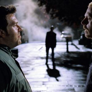 Still of Nick Frost and Simon Pegg in Shaun of the Dead 2004