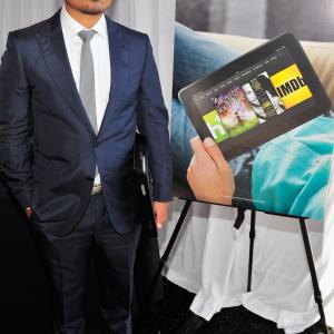 Michael Pena poses in the Kindle Fire HD and IMDb Green Room during the 2013 Film Independent Spirit Awards at Santa Monica Beach on February 23 2013 in Santa Monica California