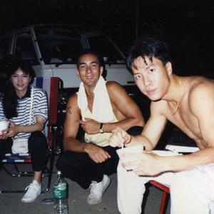 Dodo Cheng, Vincent and Hong Kong legend Donnie Yen on the set of 
