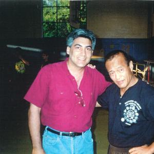 Gustavo Perez practices with Bruce Lee's nunchakus teacher ; DAN INOSANTO . Dan Inosanto also fought Bruce Lee in ,