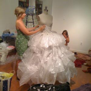 Building a recycled tshirt bag gown