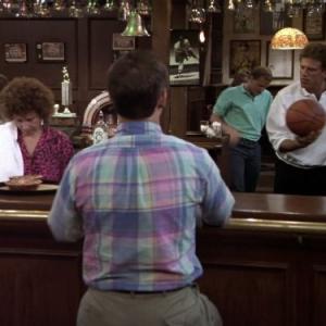 Still of Woody Harrelson Ted Danson and Rhea Perlman in Cheers 1982