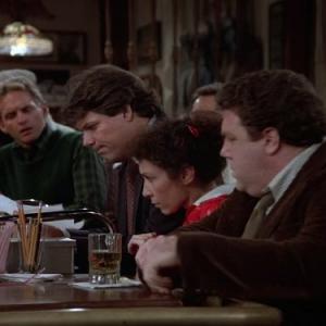 Still of George Wendt and Rhea Perlman in Cheers 1982