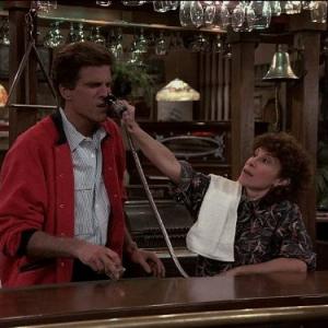 Still of Ted Danson and Rhea Perlman in Cheers 1982