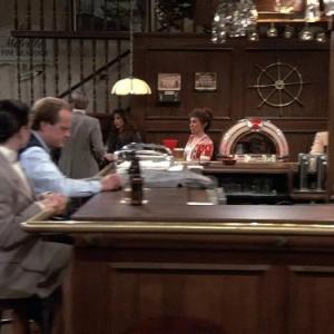 Still of Kelsey Grammer Bebe Neuwirth and Rhea Perlman in Cheers 1982