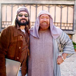 DJ Perry on set Book of Ruth with Dan Haggerty