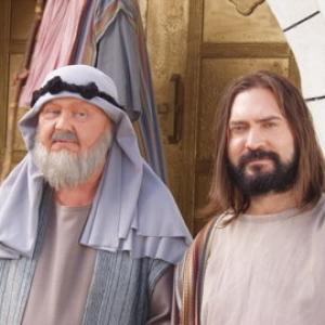 Ray Nikolaison and DJ Perry on set of Book of Ruth 2007