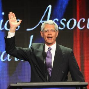 Jeff Petes accepts David Letterman's Career Acheivement Award from the Television Critics Association, July 28, 2012