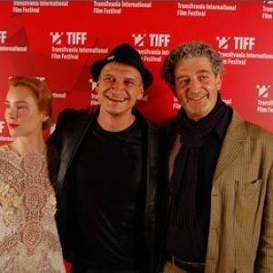 Franziska Petri, Mihai Chirilov and Eyal Sivan at the closing ceremony of the Transilvania International Film Festival