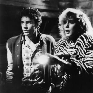 Still of Chris Makepeace and Dedee Pfeiffer in Vamp 1986