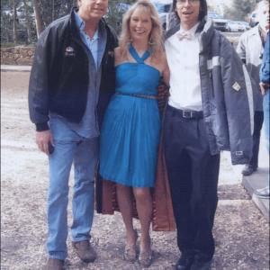 On the set of Party Down with son Martin Starr