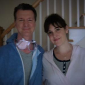 On the set of Nowhere Ever After with Melanie Lynskey.