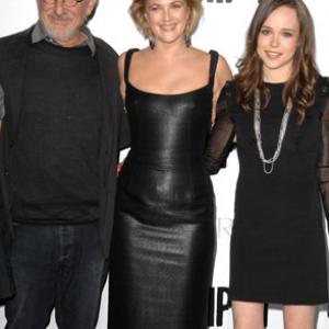 Drew Barrymore, Steven Spielberg and Ellen Page at event of Whip It (2009)