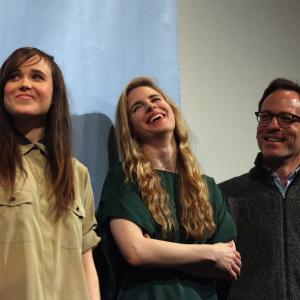 Ellen Page Michael Costigan and Brit Marling at event of The East 2013