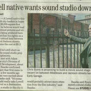 News article on New England Capital Pictures Sound Stages  Studio facilities