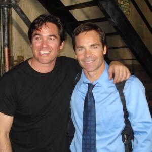 Dean Cain and Jay Pickett on set of Abandoned
