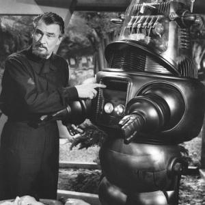 Forbidden Planet Walter Pidgeon Robby the Robot MGM 1956 IV