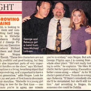 Guiding Light Article George Pilgrim with Michael Laibson and Rebecca Budig