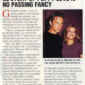 Guiding Light Article George Pilgrim and Rebecca Budig as J and Michelle