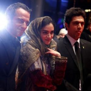 Rafi Pitts Mitra Hajjar and Hassan Ghalenoi on the red carpet of The Hunter at the 60th Berlin International Film Festival February 16 2010