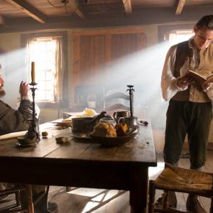 Caleb Brewster delivers the codebook to Abraham Woodhull in Turn. As played by Daniel Henshall & Jamie Bell.