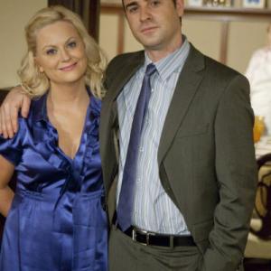 Still of Amy Poehler and Justin Theroux in Parks and Recreation 2009