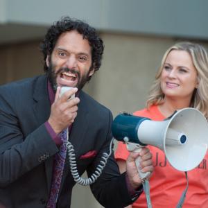 Still of Amy Poehler and Jason Mantzoukas in Parks and Recreation 2009