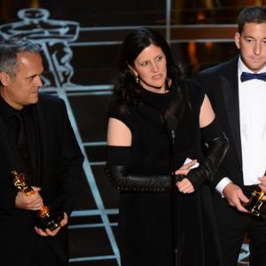 Laura Poitras, Dirk Wilutzky and Glenn Greenwald at event of The Oscars (2015)