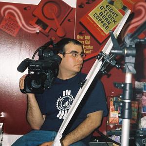 Director of Photography Eric Pomerantz lines up a shot for Never Among Friends 2002