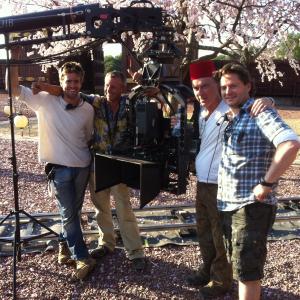 47 Ronin - camera team, 2011. Left to right: Lewis Hume (2nd ac) Simon Hume (1st ac) John Mathieson (DOP) and Demetri Portelli (Stereographer)